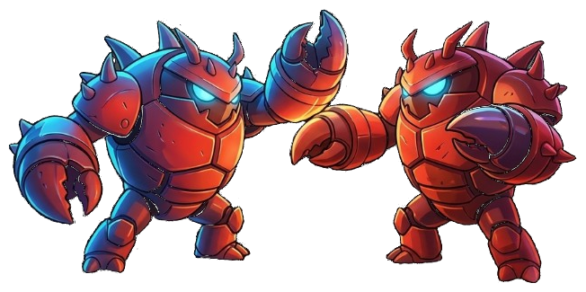 Two battle robots facing each other